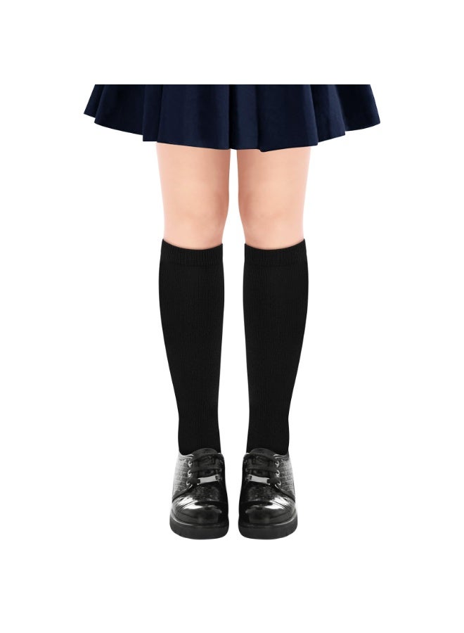 Girls Knee High Socks, Cotton School Uniform Socks, Kids Seamless Long Dress Socks, Soft Breathable School Socks for Girls - Image 2